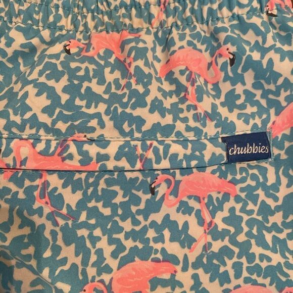 Chubbies Vibrant Blue and Pink Flamingo Swim Shorts 2X - Picture 6 of 6